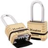 Master Lock 1177D - Lucchetto in ottone con combinazione e gancio ottagonale, 57 mm