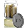 VINATO 930ml Barattolo a Clessidra con Filtro, Barattolo Sottaceti di Vetro, Ermetico & Lavabile, Lavastoviglie, Senza BPA, Contenitori Capovolgibile per Olive, Kimchi, Cetrioli(Grigio)