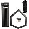 Master Lock, Lucchetto pieghevole per bicicletta con maglie in acciaio temprato, 4 chiavi, supporto e staffa di montaggio inclusi, 84 cm