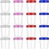 Cozary 16 Pezzi Contenitori Ermetici per Alimenti Piccoli con Graduazione, 120ML Riutilizzabili Barattolini Plastica Piccoli con Coperchi per Yogurt Pranzo, Sicura per Microonde e Congelatore