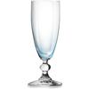H&H Splendor Cielo Flut Set 6 Calici Vino in Vetro Trasparente Blu 17,5 cl, Bicchieri Eleganti da Degustazione per Tavola e Occasioni Speciali