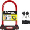 Master Lock Catena Bici U, Chiave, Supporto per il Trasporto, Certificato Antifurto, Rosso, 8195EURDPROCOLR, Da utilizzare con bici elettriche, da montagna, da strada, pieghevoli