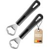 Westmark 2 Apribottiglie, Lunghezza: 17 cm Ciascuno, Acciaio/Plastica, Gentle, Nero, 280822E4