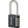 Master Lock 7640EURDBLKLH Lucchetto con Combinazione in alluminio, Nero, 4 x 7.8 x 1.5 cm