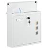 Relaxdays Cassetta della Posta a Parete, Buca Porta Lettere con Chiave e Finestrelle, Mailbox HLP: 33x35x12 cm, Bianco