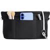 Cozary Organizer Borsa Donna Piccolo M - Organizzatore in Nylon con Portachiavi, 6 Tasche Esterne e 6 Scomparti Interni (1 con zip), per Borsa da Donna, 26x10x14 cm, Nero