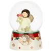 THUN, Boule De Neige Angelo Con Vischio in Vetro e Ceramica di Alta Qualità, Versione Media, Collezione Natale, Arredamento da Collezione, Idea Regalo per Natale, Ø 7,9 cm, 11 cm h