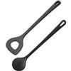 Westmark Set con Cucchiaio a Punta + Cucchiaio da Cucina per Mescolare, 2 Pezzi, Resistente al Calore fino a 270°C, Plastica, Gentle-Plus, Nero, 288722E9