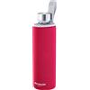 Westmark Borraccia, Vetro con stampa, Incl. Fodera protettiva, 550 ml, Vetro/Silicone/Gomma, Senza BPA, Viva, Rosso/Argento/Trasparente, 5272226R