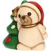 THUN, Teddy con Albero di Natale in Ceramica di Alta Qualità, Collezione Natale, Statuine da Collezione, Idea Regalo per Natale, 12 x 9 x 10,5 cm
