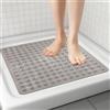 Cozary Tappetino Doccia Antiscivolo 53x53cm, Tappeto Doccia Antiscivolo con Ventose, Antiscivolo Doccia in PVC Morbido per Sicurezza & Comfort, Antimuffa, Lavabile in lavatrice - Grigio