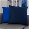 PETTI Artigiani Italiani - Coppia di Federe Cuscino 35x35 cm in Microfibra, Cuscini Arredo Camera da Letto, Divano, Set 2 Fodere Copricuscino, Federa Double Face Blu Elettrico Notte