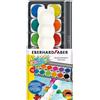 Eberhard Faber 578312 - Scatola di acquerelli Winner, 12 colori con bianco opaco e tavolozza di miscelazione