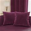 PETTI Artigiani Italiani - Cuscini Arredo in Velluto, Cuscino per Camera da Letto, Divano Salotto, Federa Cuscino, Prugna 2 Pezzi - 80x80 cm