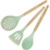 Fackelmann Set 3 Utensili da Cucina in Silicone Resistente, Paletta Fritti, Schiumarola e Cucchiaio, Mestoli Antiaderenti per Pentole e Padelle, Linea Ocean