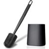 AiQInu Scopino wc, Scopino bagno wc in silicone per la pulizia profonda con manico lungo in plastica, Scopettino bagno a muro con base per le fessure di ventilazione per il bagno