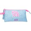Movom Power Girl Astuccio Triplo Blu 22x12x5 cm Poliestere