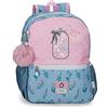 Enso We Love Flowers Zaino per la scuola regolabile rosa 25 x 32 x 12 cm Poliestere 9,6 L, Rosa, Zaino prescolare adattabile