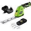 WORKPRO Tagliasiepi a Batteria 12V Verde, 2-in-1 Forbici a Batteria con 2 lame, batteria da 2Ah e caricabatterie, tagliaerba elettrico Per diserbare, potare gli alberi, tagliare l'erba