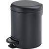 GEDY G-Potty pattumiera Bagno Nera 3 L, Misure: 25,1X17,4X22,6 CM, in Acciaio Inox e Polipropilene, Cestino Bagno con Chiusura Soft Close, Cestino Removibile, Design R&S Gedy, 2 Anni di Garanzia