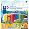 Staedtler Noris Colour - Matite Acquerellabili con Pennello, Utilizzabili Anche a Secco, Matite Colorate Bambini, Colori a Matita, Set Matite da Disegno per Cancelleria Scuola e Cartoleria, 24 Pezzi