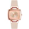 Nine West - Orologio da polso da donna, con cinturino in ecopelle saffiano, Rosa Cipria/Oro Rosa