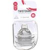 Twistshake Tettarelle Anticolica - Confezione da 2 | Taglia L 4 Mesi+ | Struttura Simil Seno | Silicone Morbido | Senza BPA | Beccuccio Biberon Neonato | Trasparente