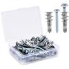 Carehabi 100 Pezzi Tasselli per Cartongesso Set - 50 Tasselli per Cartongesso Autoperforanti + 50 Viti, Kit Tasselli Muro in Acciaio al Carbonio Zincato per Parete Cava Mattone Forato