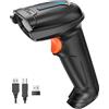 Tera Lettore di codici a barre 1D 2D QR senza fili 2,4 GHz + cavo USB 2,0, lettore di codici a barre 5 mil risoluzione 100 m, supporto scansione dello schermo, D5100