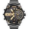 Diesel Mr. Daddy - Orologio da uomo, al quarzo, multifunzione, con cinturino in acciaio inox, Set grigio scuro, 57 mm, Bracciale