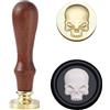 Ychostamp Timbro per ceralacca, con teschio umano di Halloween, inviti di Natale, confezione sigillante, kit per sigillo di cera pirata di Halloween