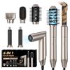 UKLISS Asciugacapelli Multifunzione 5 in 1 Airstyler Capelli Ioni con Arricciacapelli ad Aria Hairstyler Spazzola ad Aria Calda Phon Capelli, Oro-Champagne, 1000W