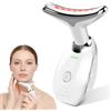 kepsa Massaggiatore Viso antirughe, Massaggiatore per la tonificazione e il rassodamento della pelle, terapia con luce rossa, EMS gua sha a 45°C, lifting viso e anti-età con 7 colori e 3 modalita led.