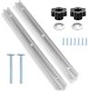 mongtsamz T-Track in Lega di Alluminio, 300mm T Track Profilo Alluminio con Viti Autofilettanti T Binario di Scorrimento Guida con Profilo a C per la Lavorazione del Legno, 2 Pezzi, Argento