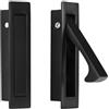 HOMOTEK Maniglia da incasso per porta tascabile, maniglia per porta scorrevole, per porta nascosta, accessorio moderno per porta scorrevole, dimensioni: 80 x 22 x 16 mm, acciaio inossidabile 304 (nero