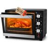 WINTEM Forno Elettrico da Banco 45 Litri Multifunzione Ventilato — Fornetto Elettrico con Timer, Doppio Vetro, Grill e Teglia in Acciaio Inox, 1800W