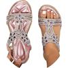 Generico Sandali Donna Estive - Eleganti Sandali Gioiello Comode Bassi Sandalo con Strass Bohemia Flip Flops Mare Ciabatte Open Toe Tacco Basso Sandalo