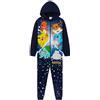 Pokémon Pigiama Intero Bambino - Pigiamone in Pile Caldo 7-14 Anni - Pigiami Interi Bambini con Cappuccio Pikachu Gadget Regalo (Navy/Multi, 9-10 Anni)