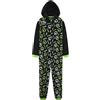 Get Trend Pile Tuta Intera Bambino Adolescenti, Accogliente Pigiama Intero Bambini Cappuccio con Design Calcio, Regalo Ragazzo (9-10 Anni, Nero/Verde Calcio)