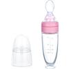 Aolso Cucchiai Dosatori in Silicone per Alimenti per Bambini, Cucchiaino Svezzamento Silicone, Biberon con cucchiaio, per uso alimentare sicuro- senza BPA (Pink)