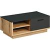 trendteam smart living - Synnax - Tavolino da caffè - Antracite/Evoke - Tavolino con 4 scomparti aperti e 2 alette - 110 x 42 x 60 cm - Tavolino da divano su una base