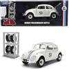 Jada Herbie The Love Bug Volkswagen Beetle Hollywood Rides 1:24 Veicolo pressofuso con Giocattoli Rack Pneumatici