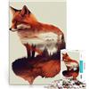 AITEXI Puzzle da 1000 pezzi per adolescenti Animali volpe Giocattolo educativo intellettuale decomprimente offerte come regali per tutta la famiglia 52x38cm