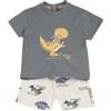 Chicco Completo con T-shirt e Pantaloncini Bimbo 0-24 Dotata di Apertura sulla Schiena con Bottoncini 261