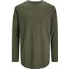 JACK & JONES JJENOA TEE O-NECK LS NOOS, T-Shirt Uomo, Verde (Forest Night Fit:Relaxed), M
