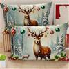 PETTI Artigiani Italiani - Coppia di Federe Cuscino 40x80 cm in Microfibra, Federe Natalizie, Cuscini Arredo di Natale Camera da Letto, Divano, Salotto, Set 2 Fodere Copricuscino, Federa Xmas 4