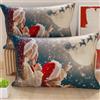 PETTI Artigiani Italiani - Coppia di Federe Cuscino 40x60 cm in Microfibra, Federe Natalizie, Cuscini Arredo di Natale Camera da Letto, Divano, Salotto, Set 2 Fodere Copricuscino, Federa Xmas 20