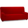 Martina Home Tunez, Copridivano elastico, Tela (50% poliestere, 45% cotone, 5% elastan), Rosso, 3 Posti (170-220 cm larghezza)