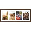 Americanflat Cornice 10x15 cm Effetto Legno di Noce - Portafoto da Parete Multiplo da 20x51 cm con Passepartout per 4 Foto 10x15 cm - Cornice Foto Multiple con Vetro Infrangibile