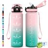 Grsta Borraccia 1 litro, Borraccia con Cannuccia, Senza Perdite, Borraccie Motivazionale, Facile da Pulire, Borracce Trekking, Con Slogan Motivazionale, Water Bottle per Fitness, Escursionismo